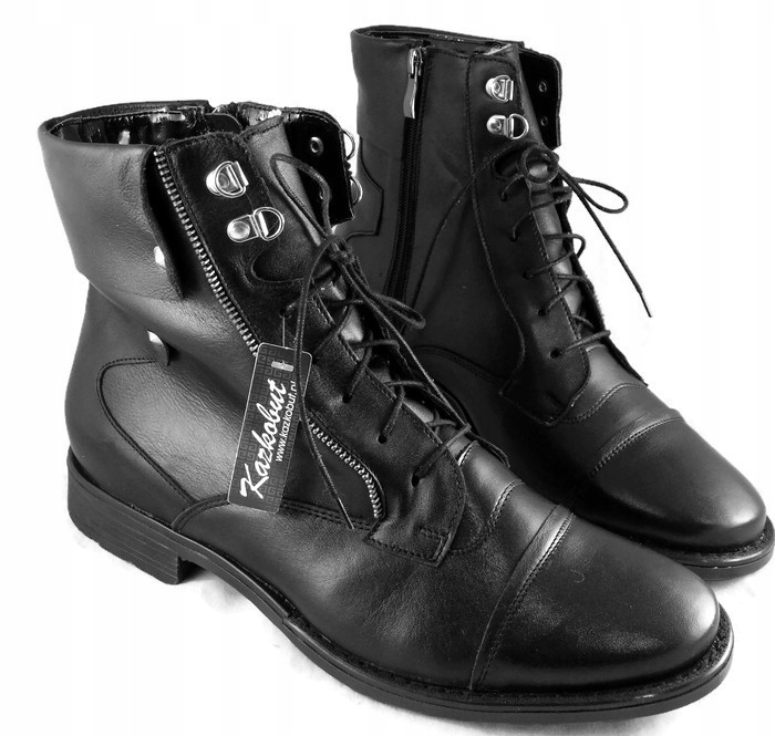 

Stylowe Trzewiki Sztyblety Botki Skóra Nat. K-2564