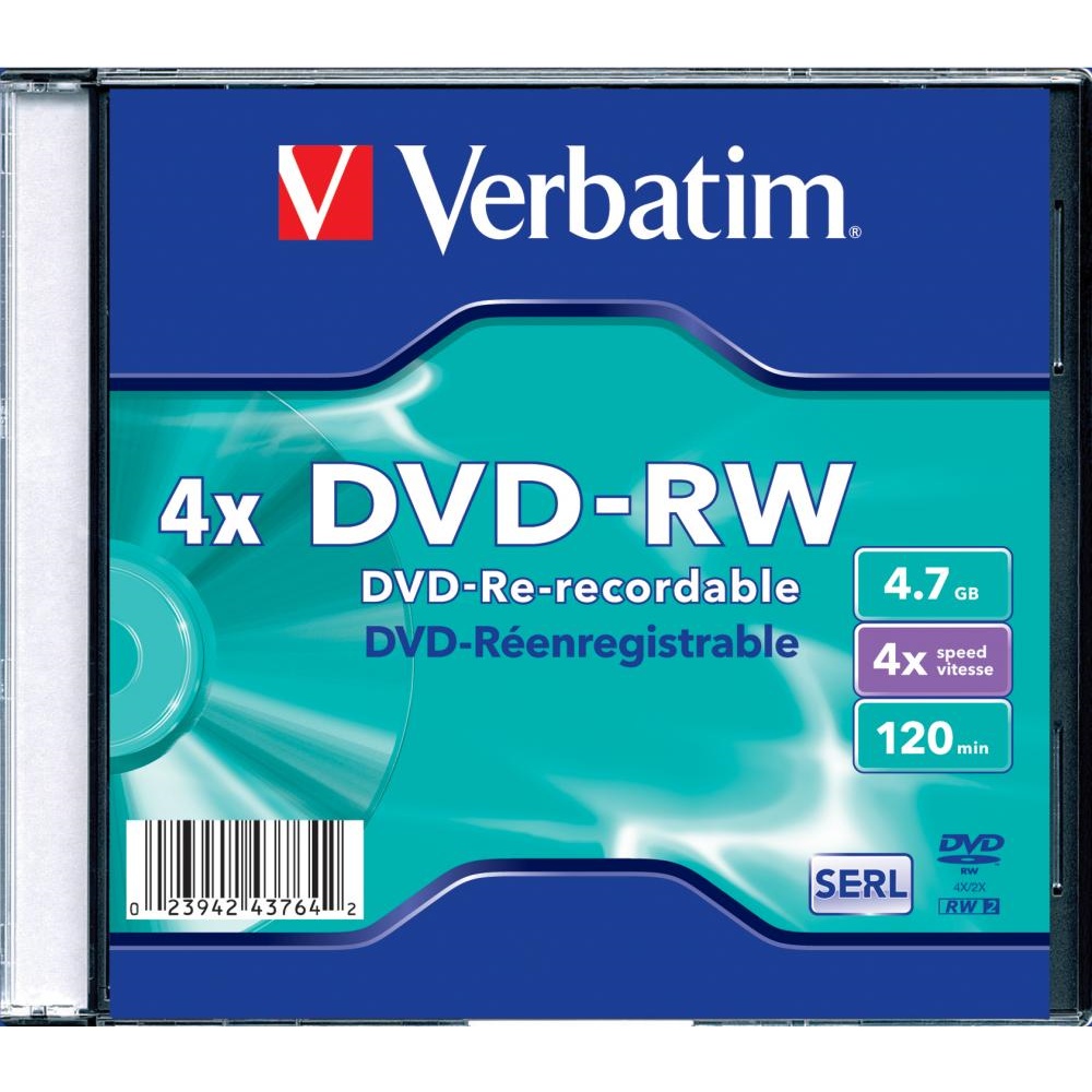 

Verbatim Dvd-rw 4x 4,7GB Wielokrotny zapis 1 szt