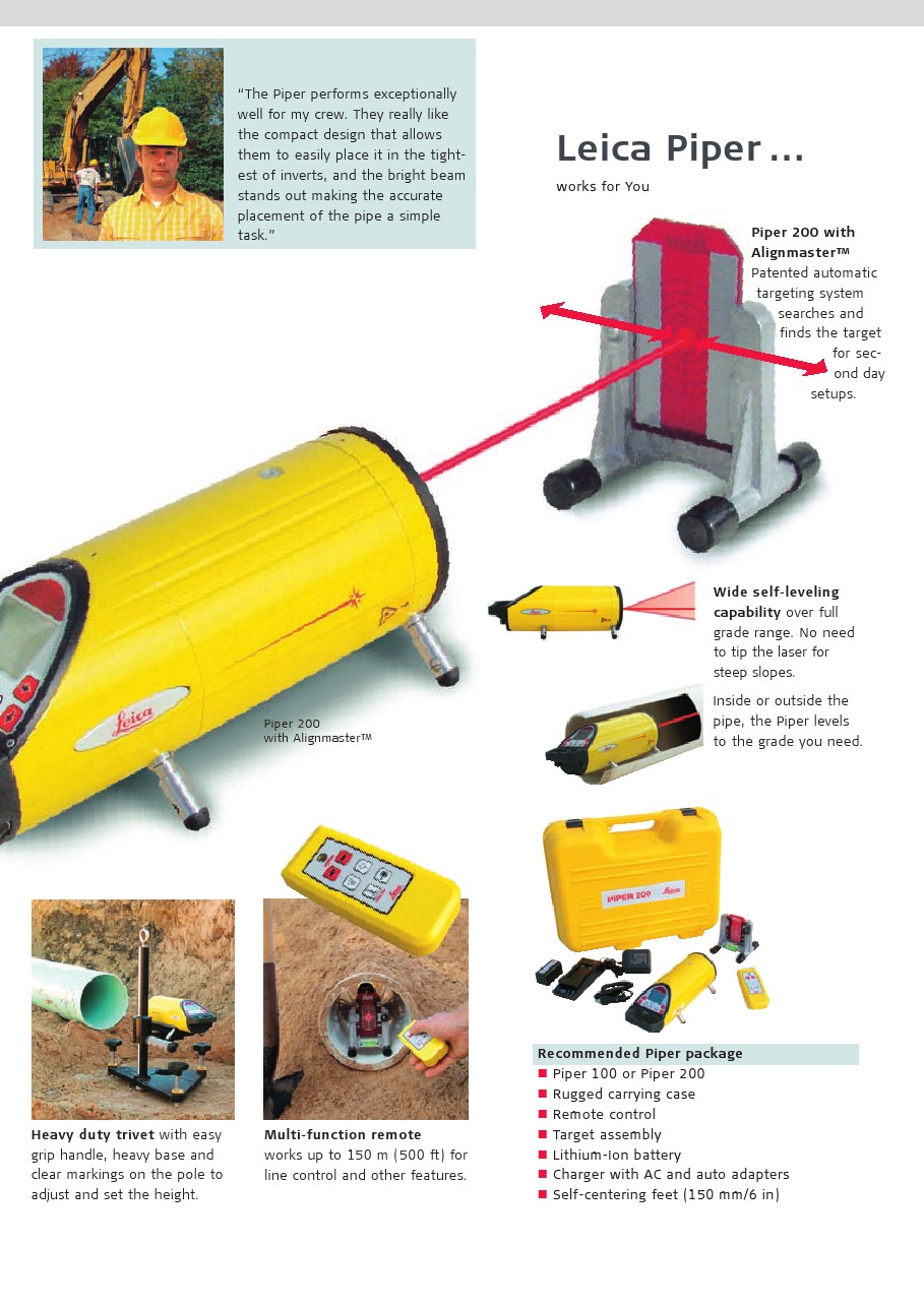 LASER RUROWY LEICA PIPER 200 ZESTAW WALIZKA WAWA Marka Leica