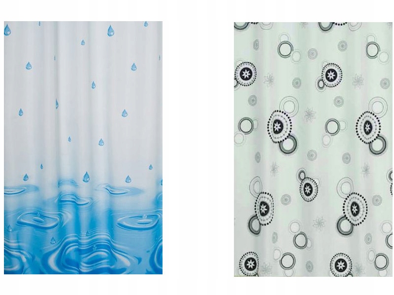 ZASŁONA PRYSZNICOWA ŁAZIENKOWA z wieszakami TEKSTYLNA 120x200 kotara Wymiary 120x200cm