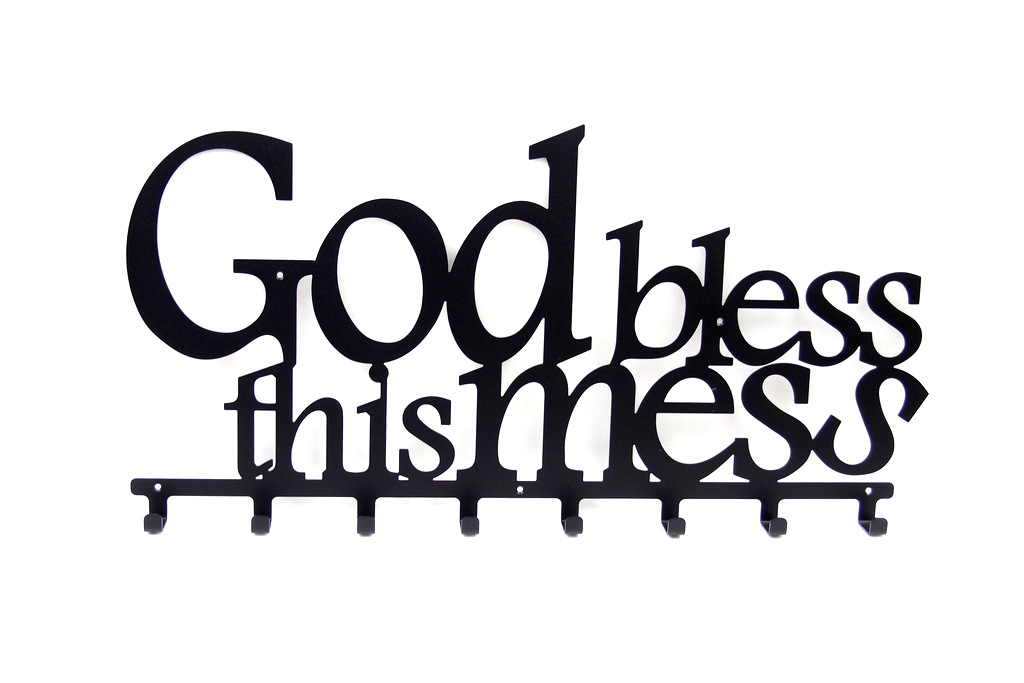 

Ozdobny Wieszak ścienny God Bless This Mess