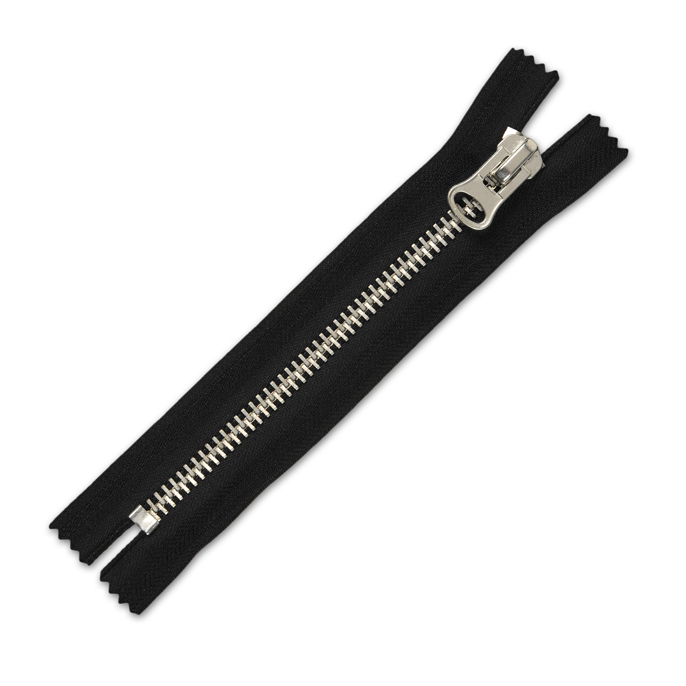 Zamek błyskawiczny Gruby metalowy 16 cm srebrny