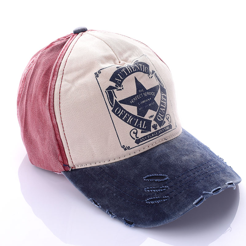 CZAPKA VINTAGE BASEBALL GRUNGE ZNOSZONA NIEB-CZER Płeć uniseks