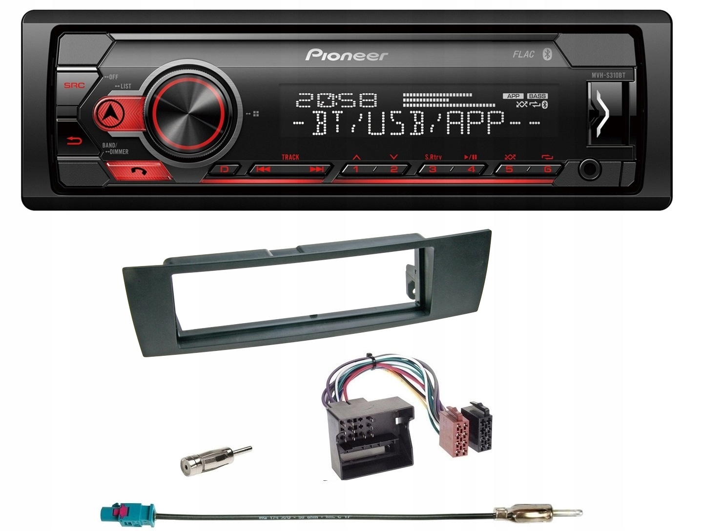 Pioneer MVH-S310BT Bluetooth Usb autorádio Bmw X1 E81 E87 E90 Z4