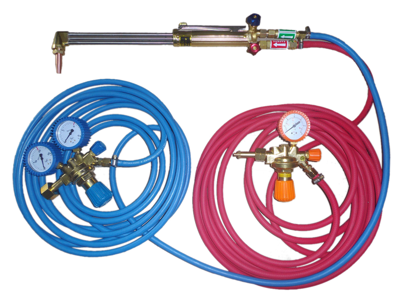 Řezací hořák na propan-kyslík 50 cm – kompletní sada připravená k použití