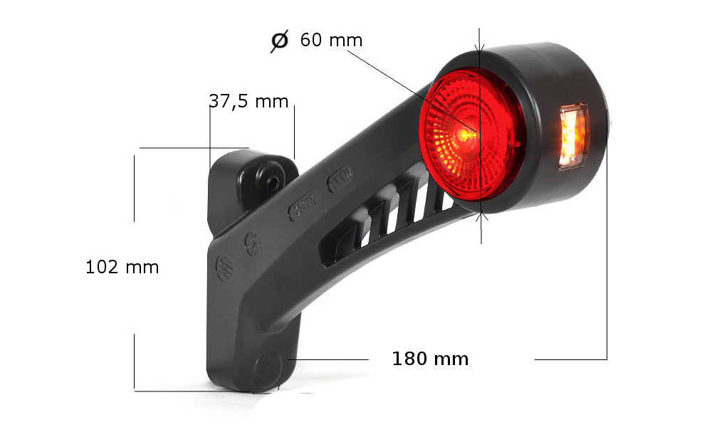 LED Lampa Obrysowa Bok Tył Przód Prawa WAŚ 575bcp Numer katalogowy części 575bcp