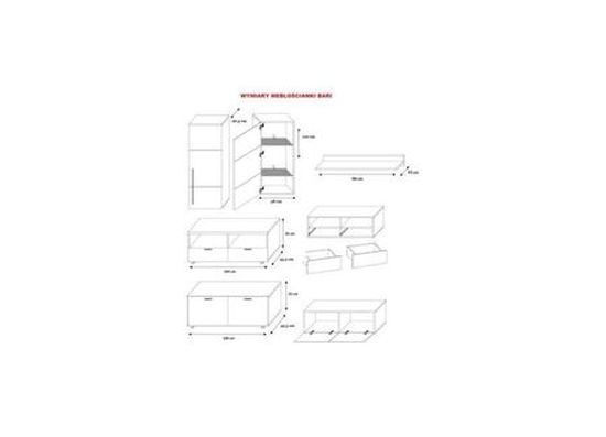 Meblościanka BARI -POŁYSK+ LED Wysoki POŁYSK Kolor mebla inny kolor
