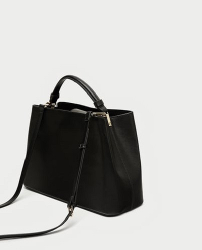 ZARA CITY Torebka WOMAN czarna saffiano 8335/204 Wielkość mała (nie mieszcząca A4)