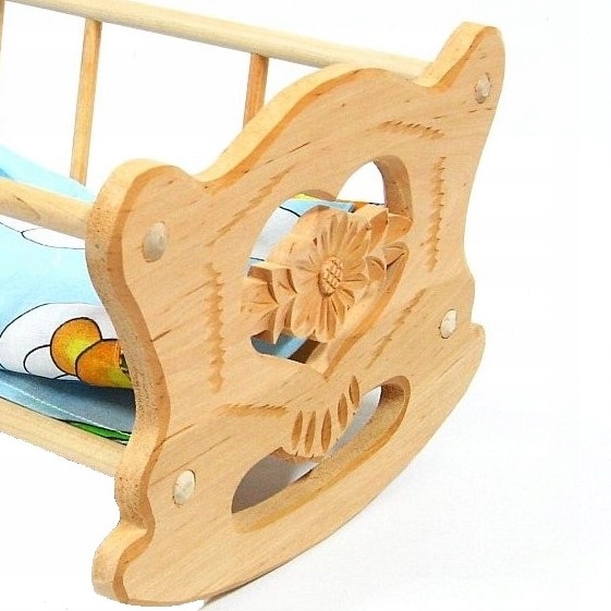 DUŻA KOŁYSKA DLA LALEK KWIATEK RZEŹBIONA + GRATIS Marka inna