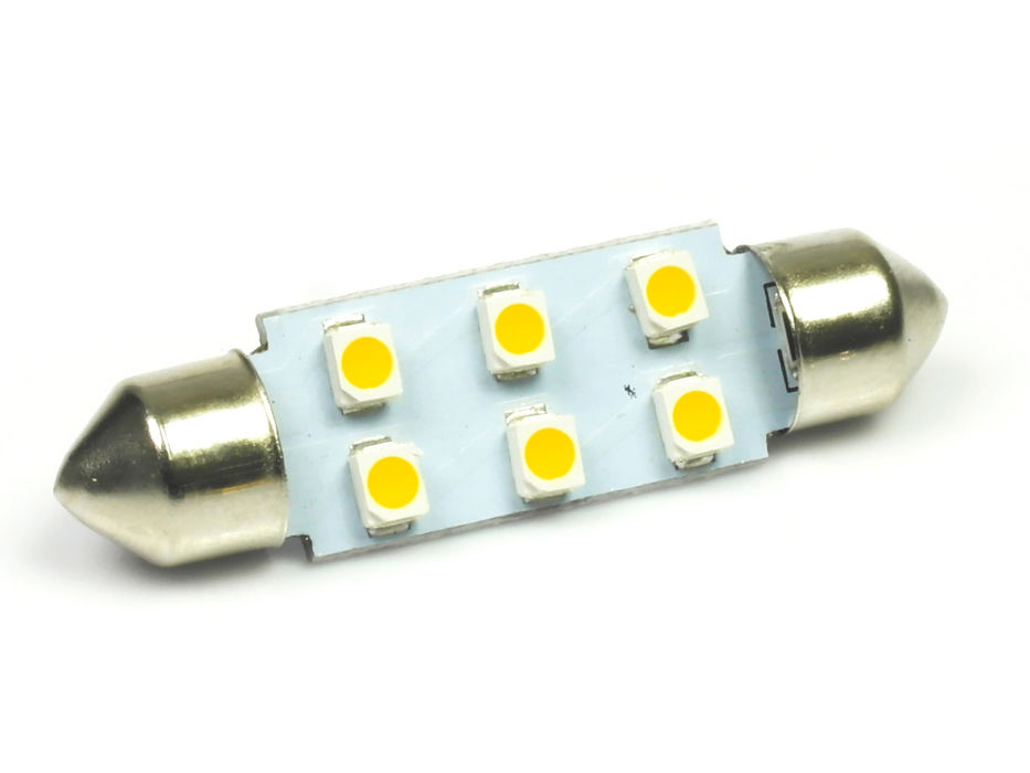 C5W 6 LED SMD C10W TEPELNÁ BIELA ŽIAROVKA 36 mm