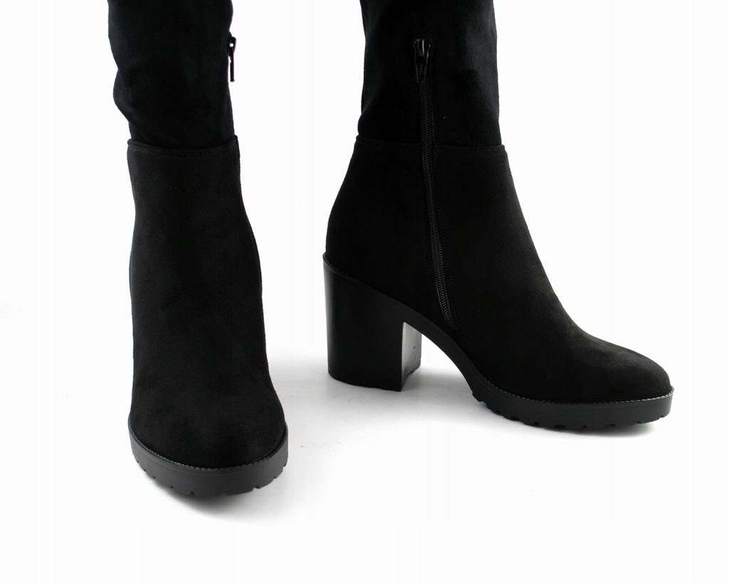 -20% RYŁKO 7IXC0 Kozaki na słupku czarne lycra 36 Marka Ryłko