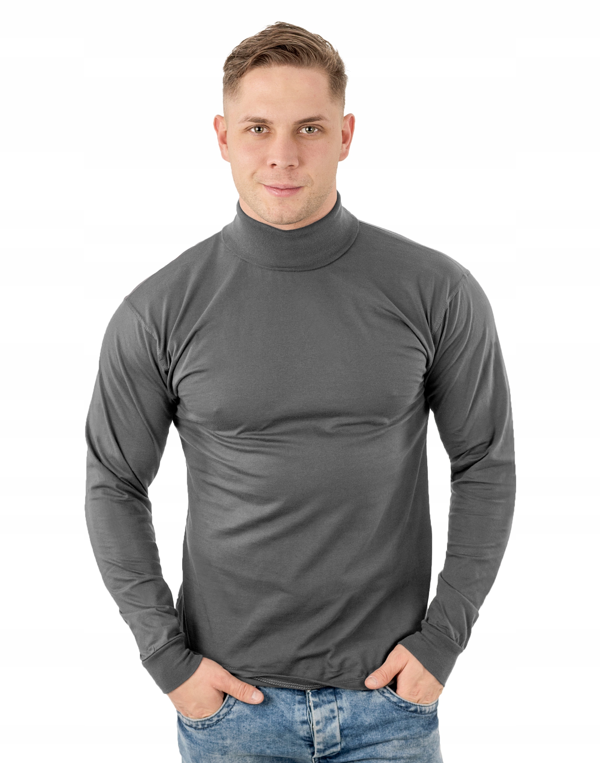 Elegancki Sweter Golf Męski Golfy WXM r XL stalowy