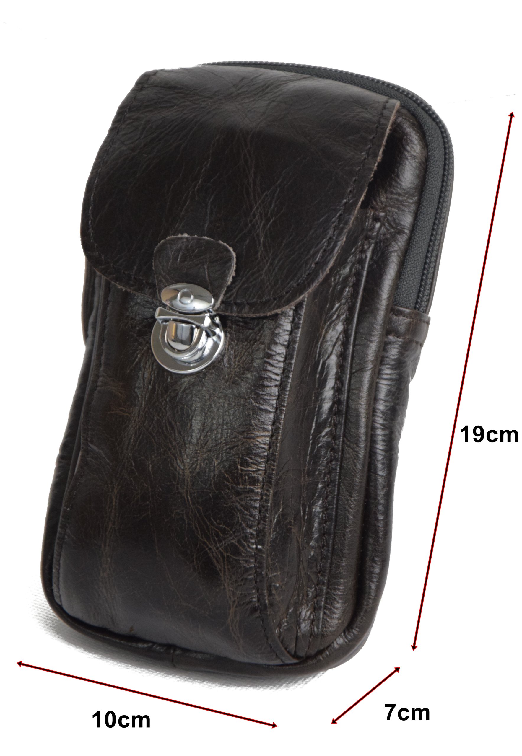 ROOGU Szeryfa etui skóra naturalna CZARNA na pasek ręcznie retro vintage Typ saszetka