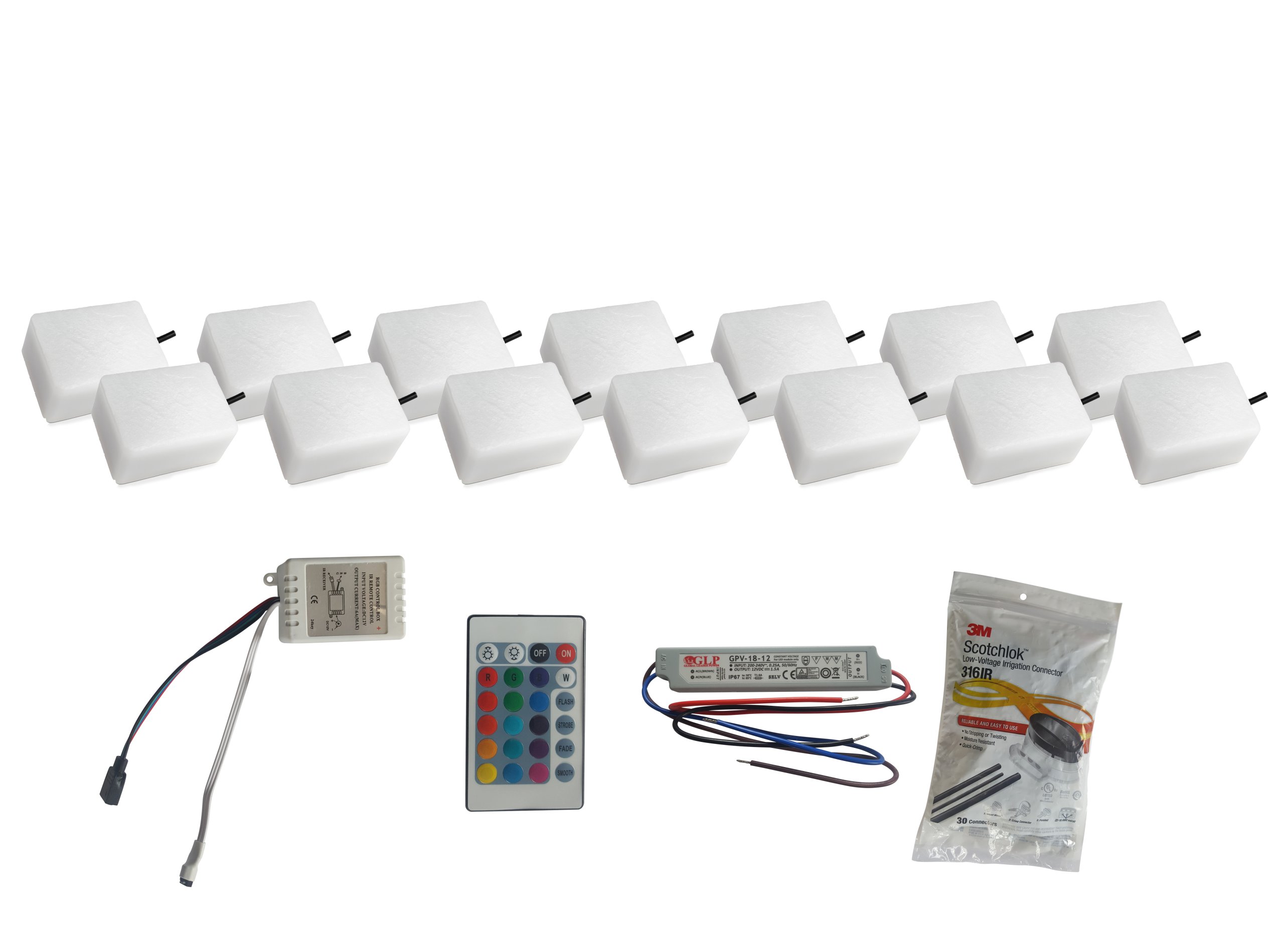 14 x Svietiaca Led dlažobná kocka 9X12 Nostalit Rgb