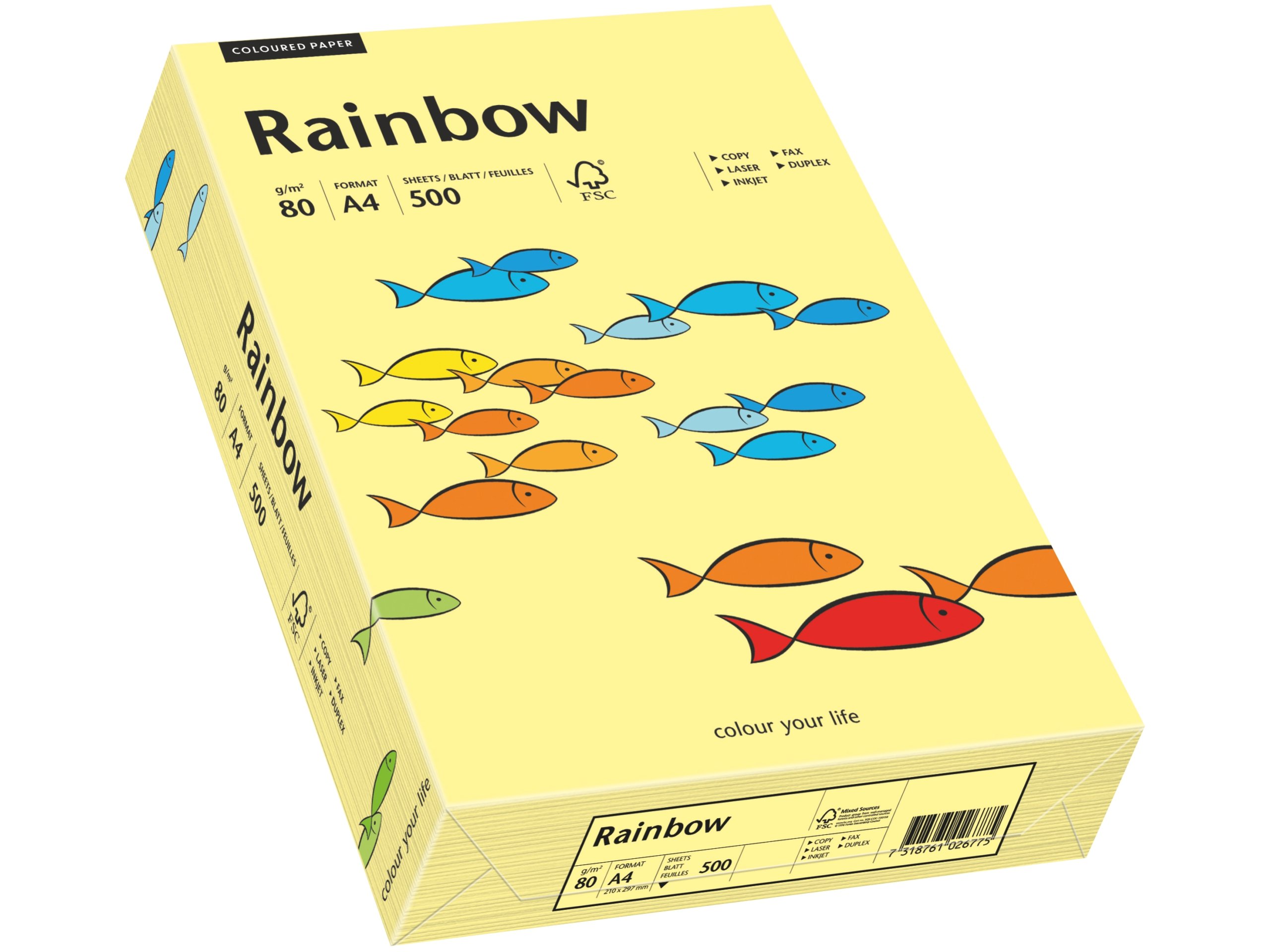 

Papier drukarki Rainbow A4 80g R12 jasno żółty