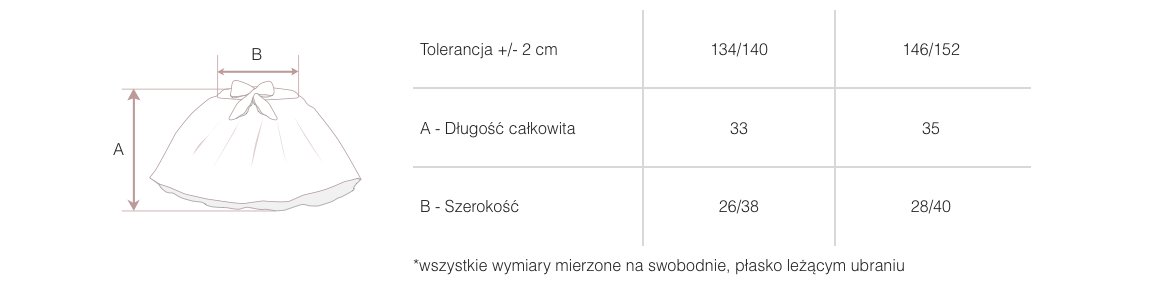 TUTU SPÓDNICZKA DO TAŃCA NA GUMCE Z2 NB 134/140 Materiał dominujący poliester