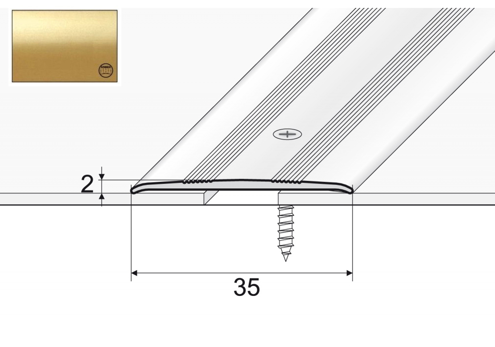 

Listwa łączeniowa A08 do wykładzin 120cm Złoto