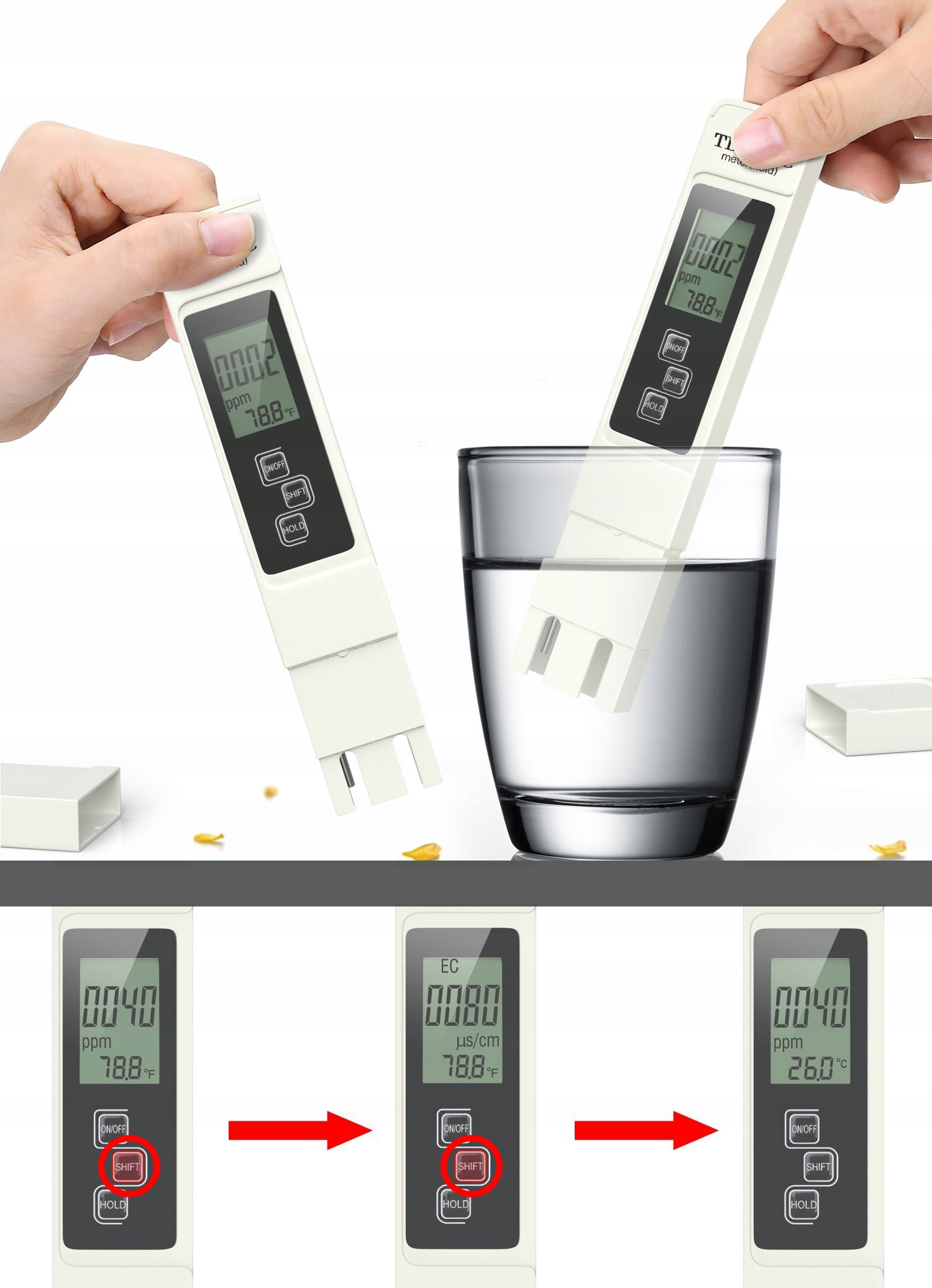 Miernik TDS EC Temp Konduktometr Hold Tester Wody Kod producenta TDS&EC