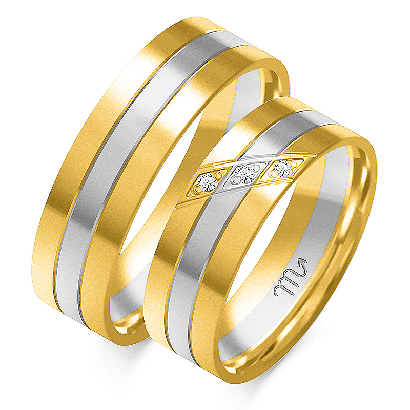 Zlaté snubní prsteny Diamanty Premium Model OE-27ZB