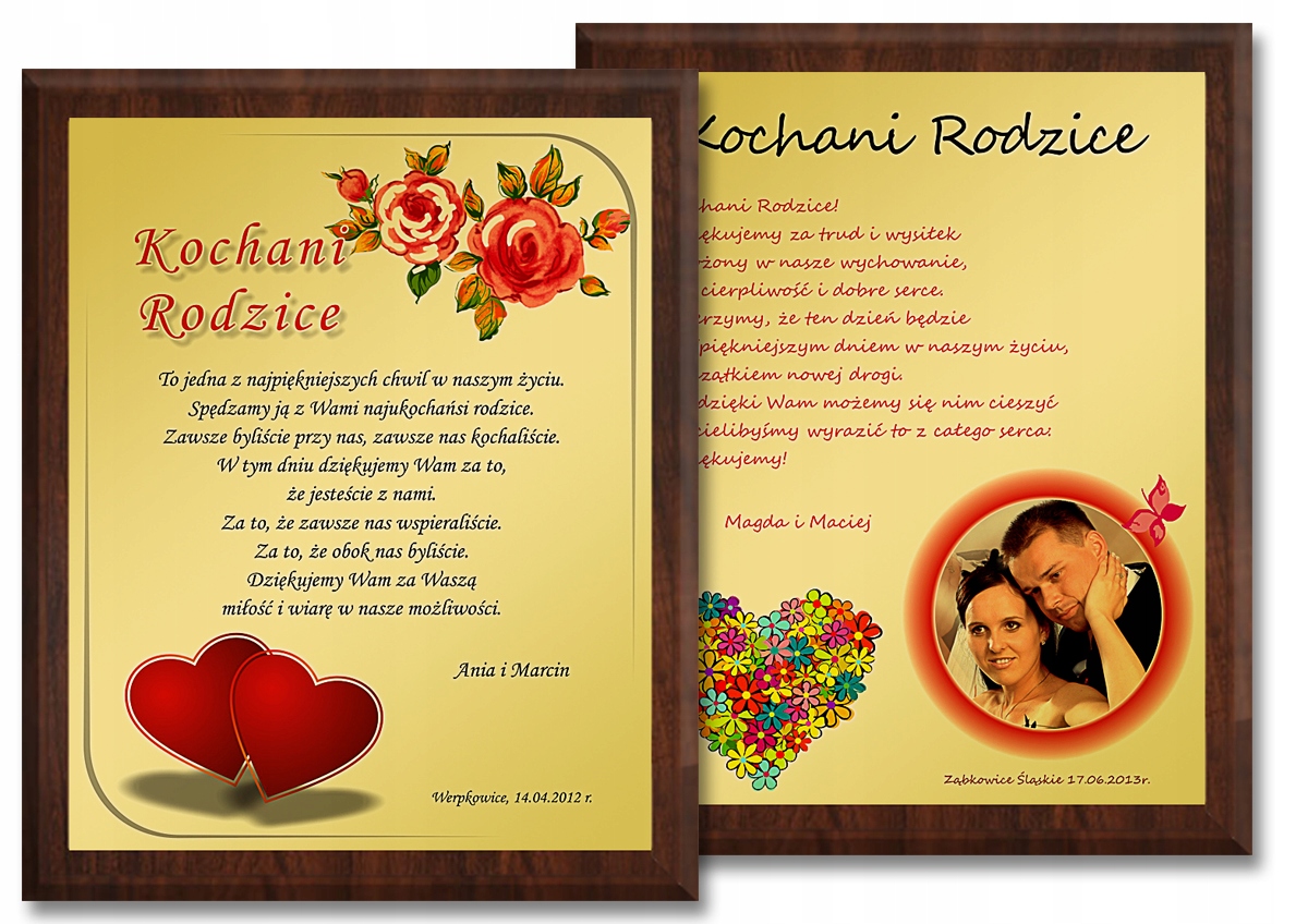 

piękna pamiątka dla rodziców, ślub, wesele