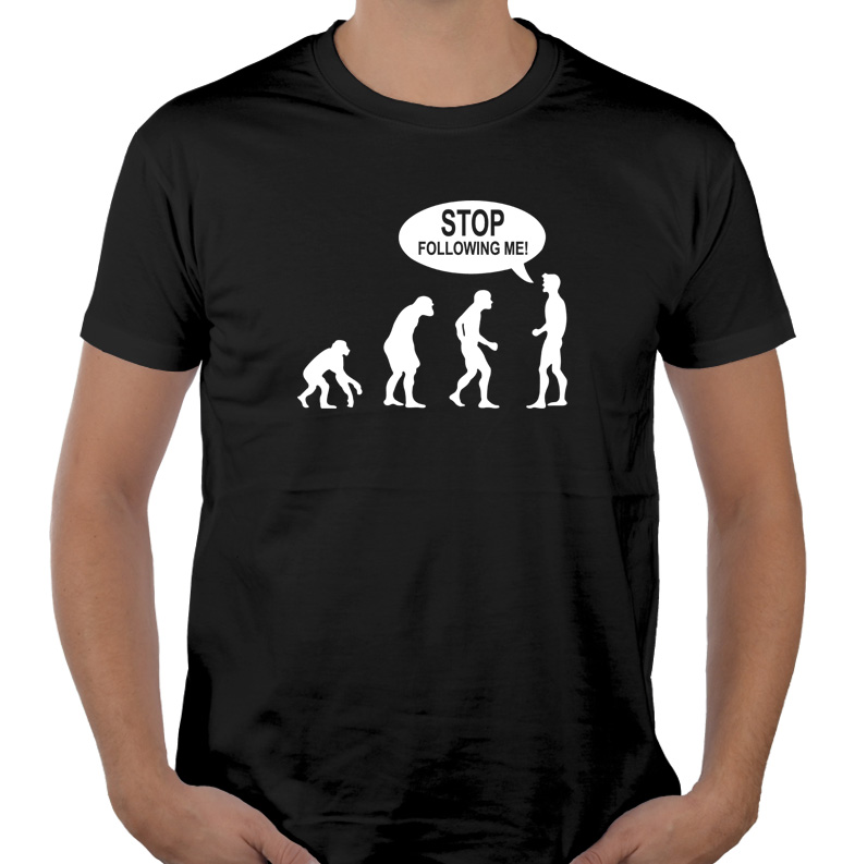 

Koszulka Stop following me tshirt nauka darwin XXL