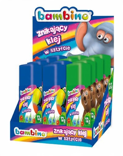 Klej znikający w sztyfcie BAMBINO trójkątny 12g Rodzaj w sztyfcie