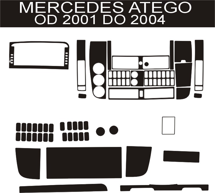 MERCEDES ATEGO NAKLEJKI KOKPITU PANEL OKLEINY 3D Length 90 cm