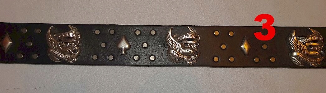 Pasek ze skory z ozdobami i klamra do wyboru