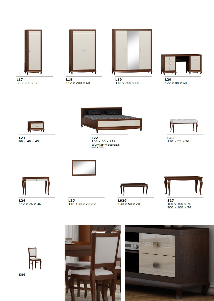 Witryna połysk, drzwi, el. z drewna, laviano LR Marka inna