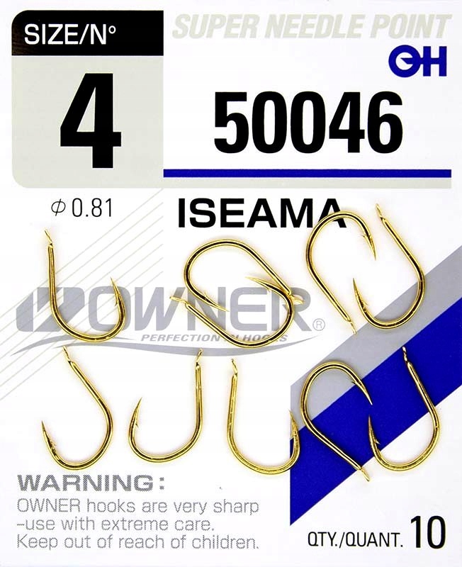

Haczyki Owner Iseama 50046 Rozmiar 8 Złote