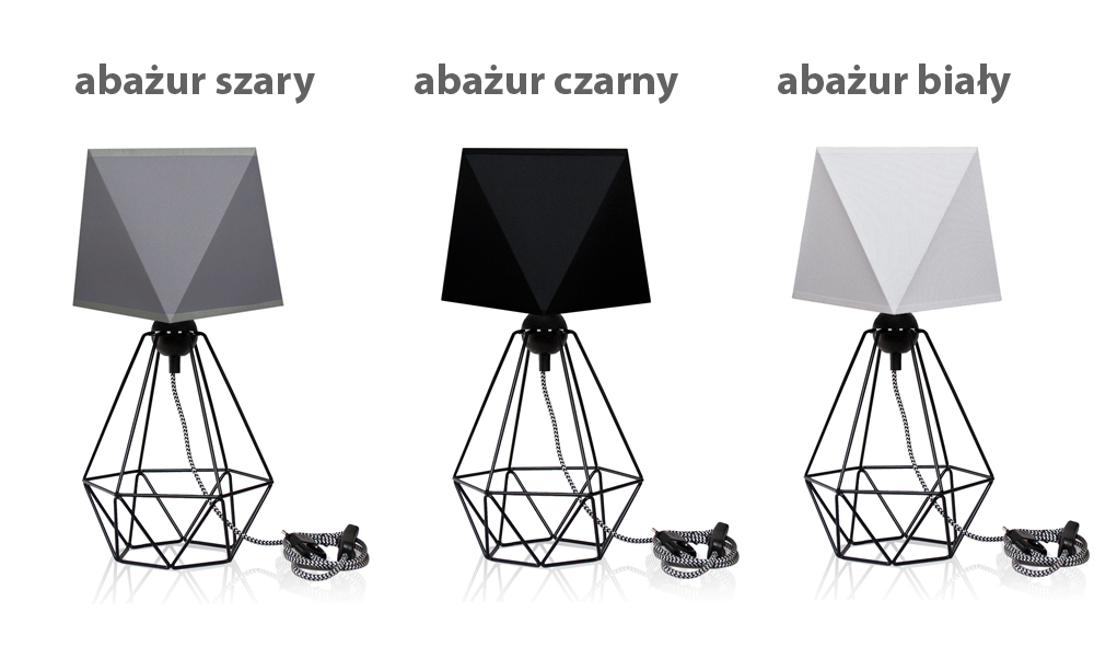 Lampa / Lampka DIAMOND 3D stołowa nocna mozna LED Kolor czarny