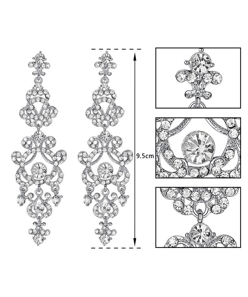 KOLCZYKI SREBRNE Z CYRKONIAMI, EFEKTOWNE, PIĘKNE Rodzaj zapięcia sztyft