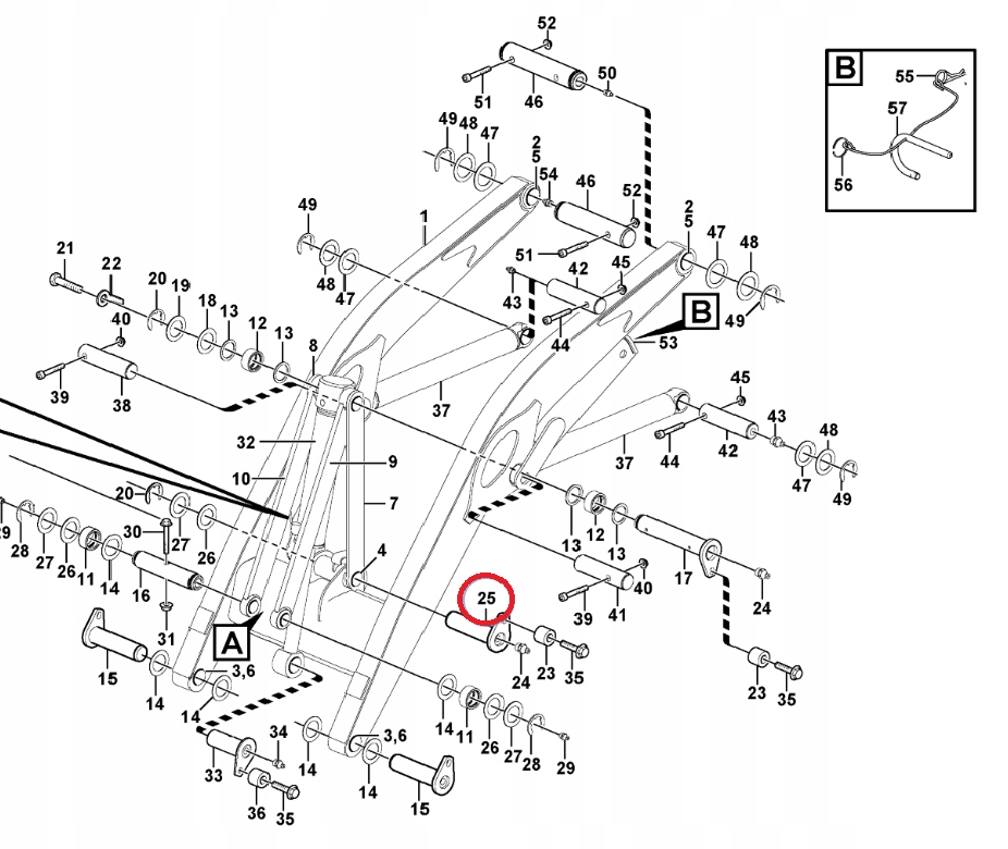 SWORZEN PRZEDNIEGO RAMIENIA VOLVO BL71 70 11883032 Machine type Excavator Backhoe loader Loader