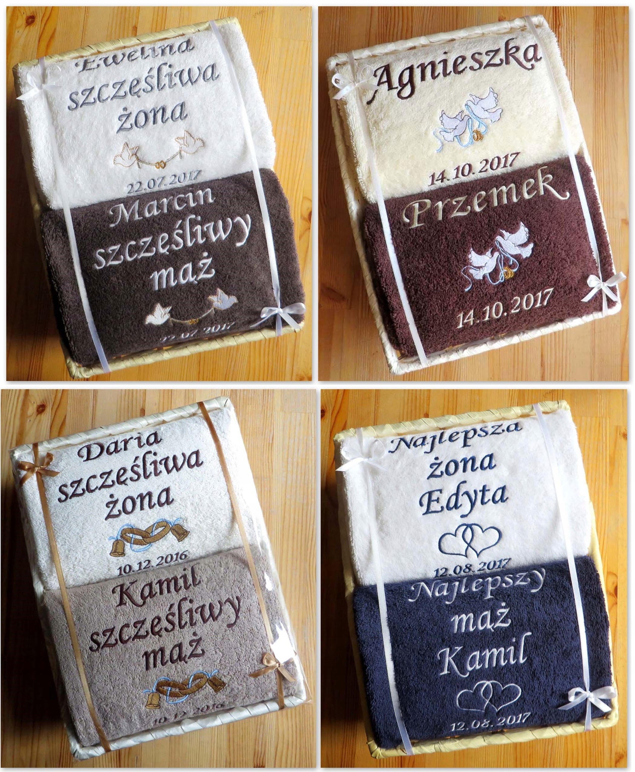 KOSZ prezent PODZIĘKOWANIA DLA RODZICÓW koszu HAFT Wymiary ręcznika 70x140cm