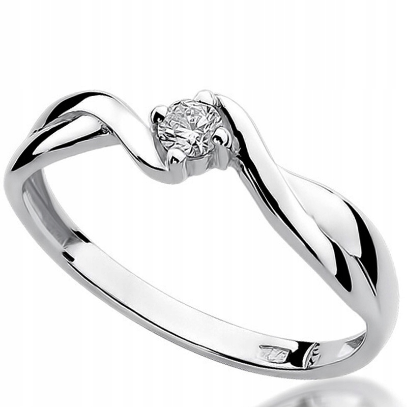 

Zaręczynowy Pierścionek Złoty Z Brylantem 0,10ct