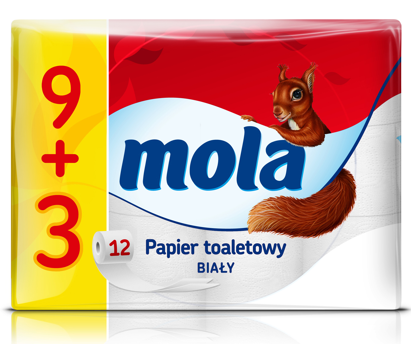 

Mola Papier Toaletowy 100% Cel 12 Rolek Biały!