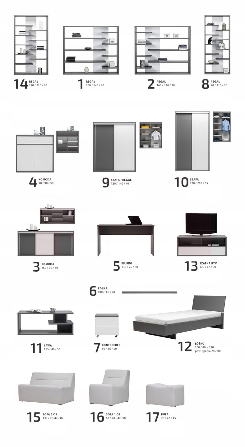 NOWOŚĆ!! Regał ARES 1 - ATRAKCYJNA cena! Szerokość mebla 160 cm