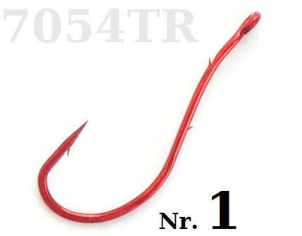 VMC 7054 Valadium Worm Hook Red