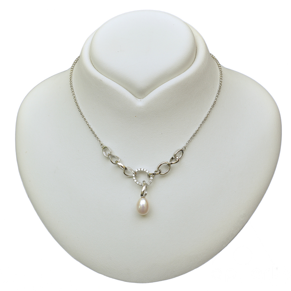 Stříbrný Řetízek S Pravou Perlou Elipse