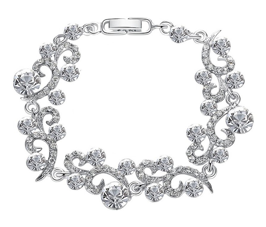 KOMPLET KOLCZYKI+ BRANSOLETKA, SREBRNY Z CYRKONIAM Kamień Cyrkonia