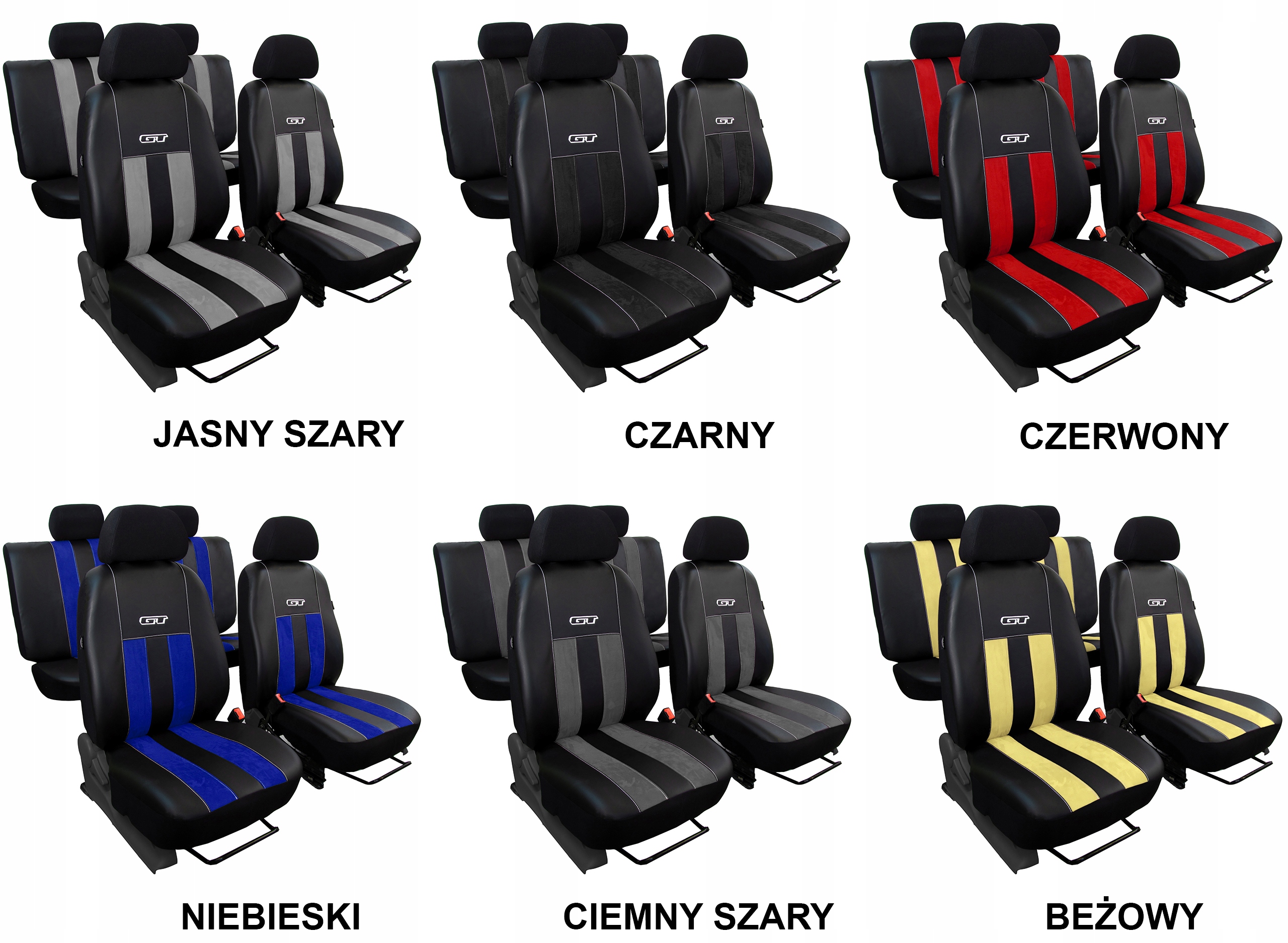 ALICANTE POKROWCE MIAROWE SAMOCHODOWE KOMPLET NA FOTELE do Dacia Spring Typ pokrowiec