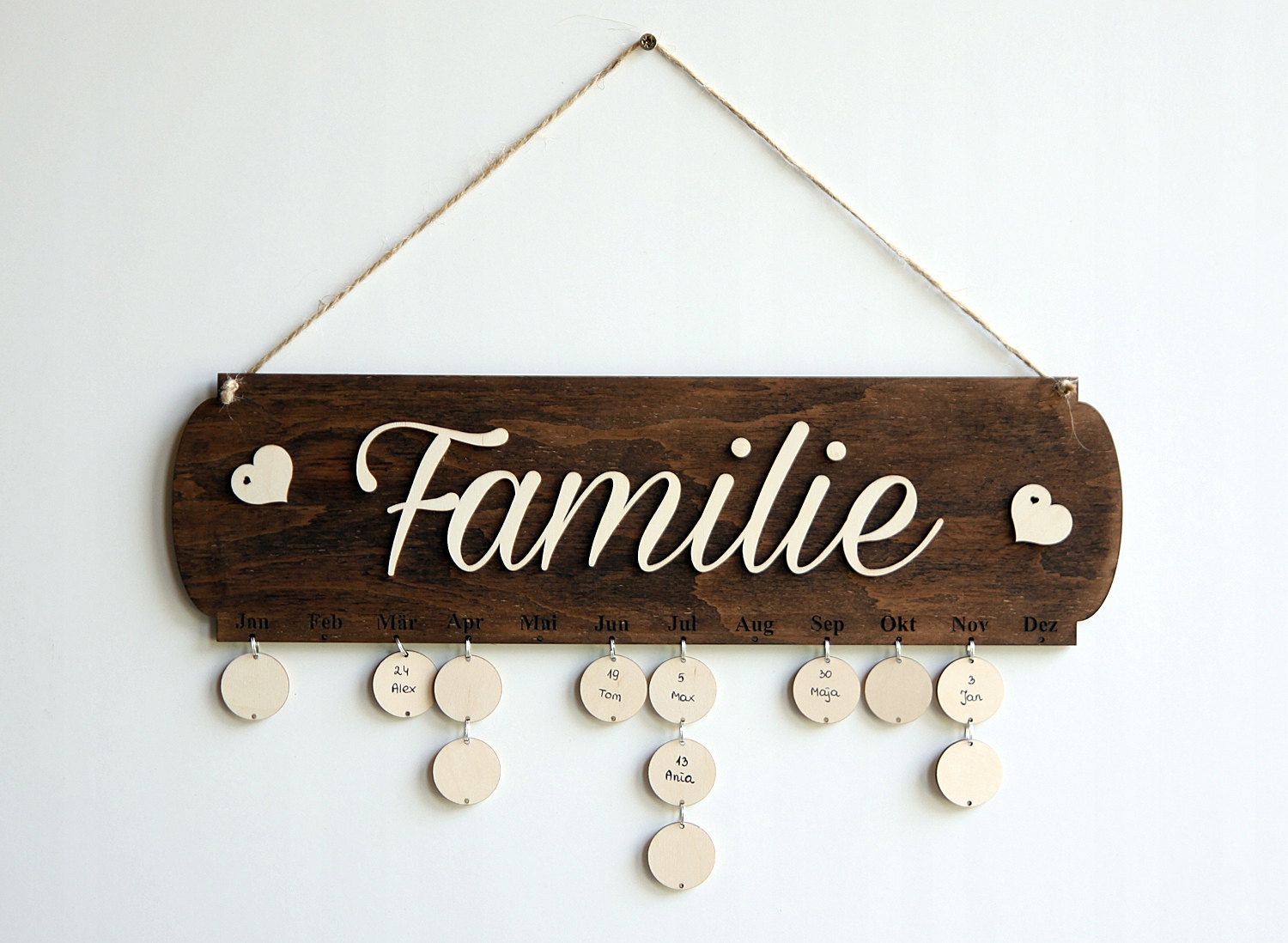 

Kalendarz drewniany Przypominacz Familie
