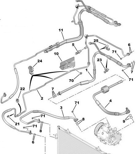 PRZEWOD KLIMATYZACJI CITROEN C5 III PEUGEOT 508 Part number 6477L0