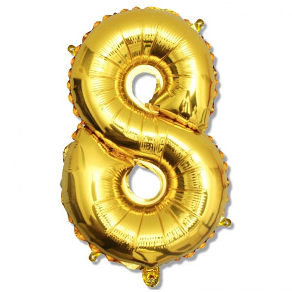 

Balon foliowy cyfra złota "8" 75 cm