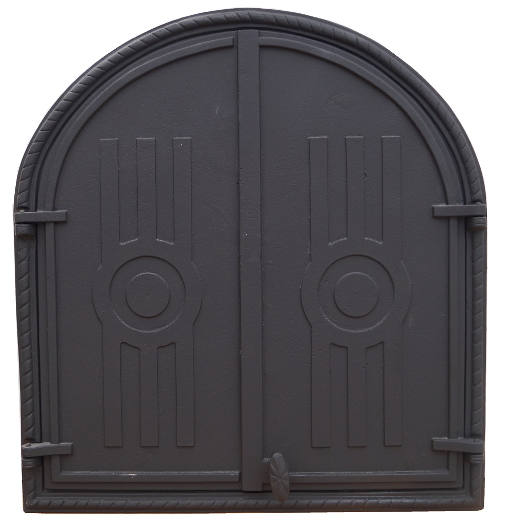 liatinové dvere do udiarne, polkruhové 57x61 cm