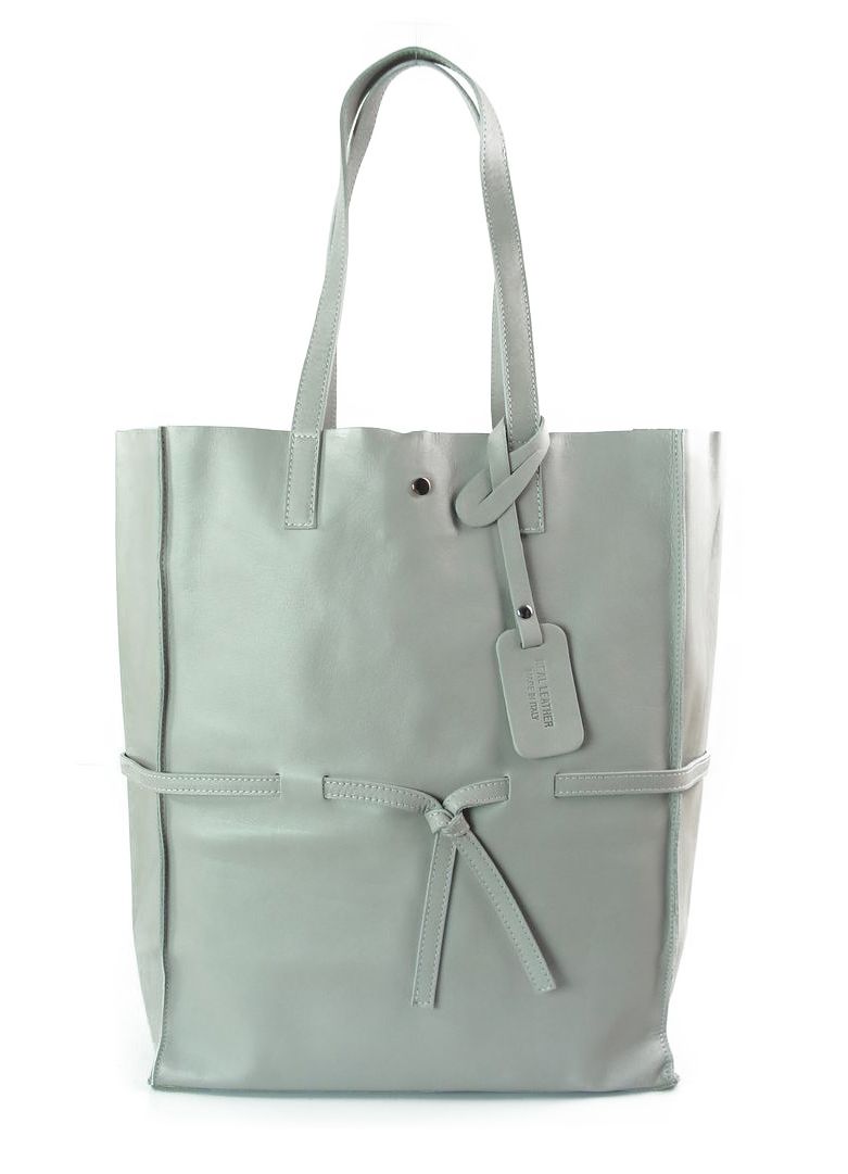 

Duża Włoska Torba Shopper Bag Pojemna XXL Szara