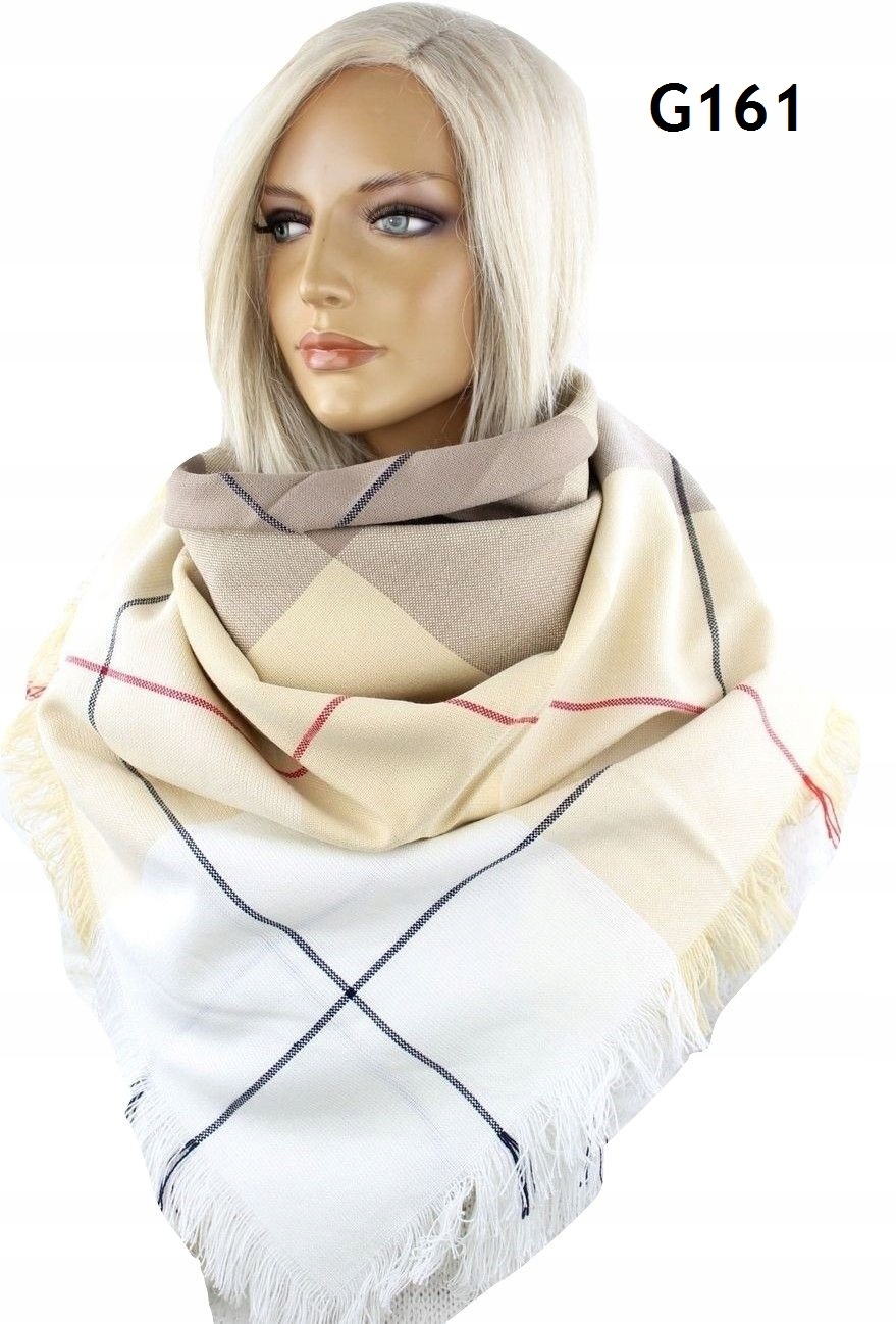 CHUSTA DAMSKA W KRATĘ MUSZTARDOWA SZAL SZALIK Rodzaj chusta