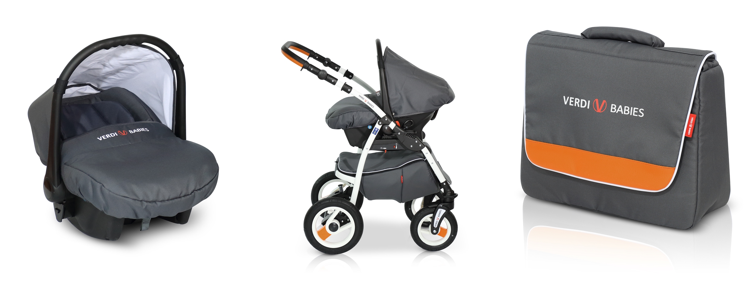 WÓZEK DZIECIĘCY VERDI OPTIMA WHITE 3W1 +AKCESORIA Zestaw 3w1