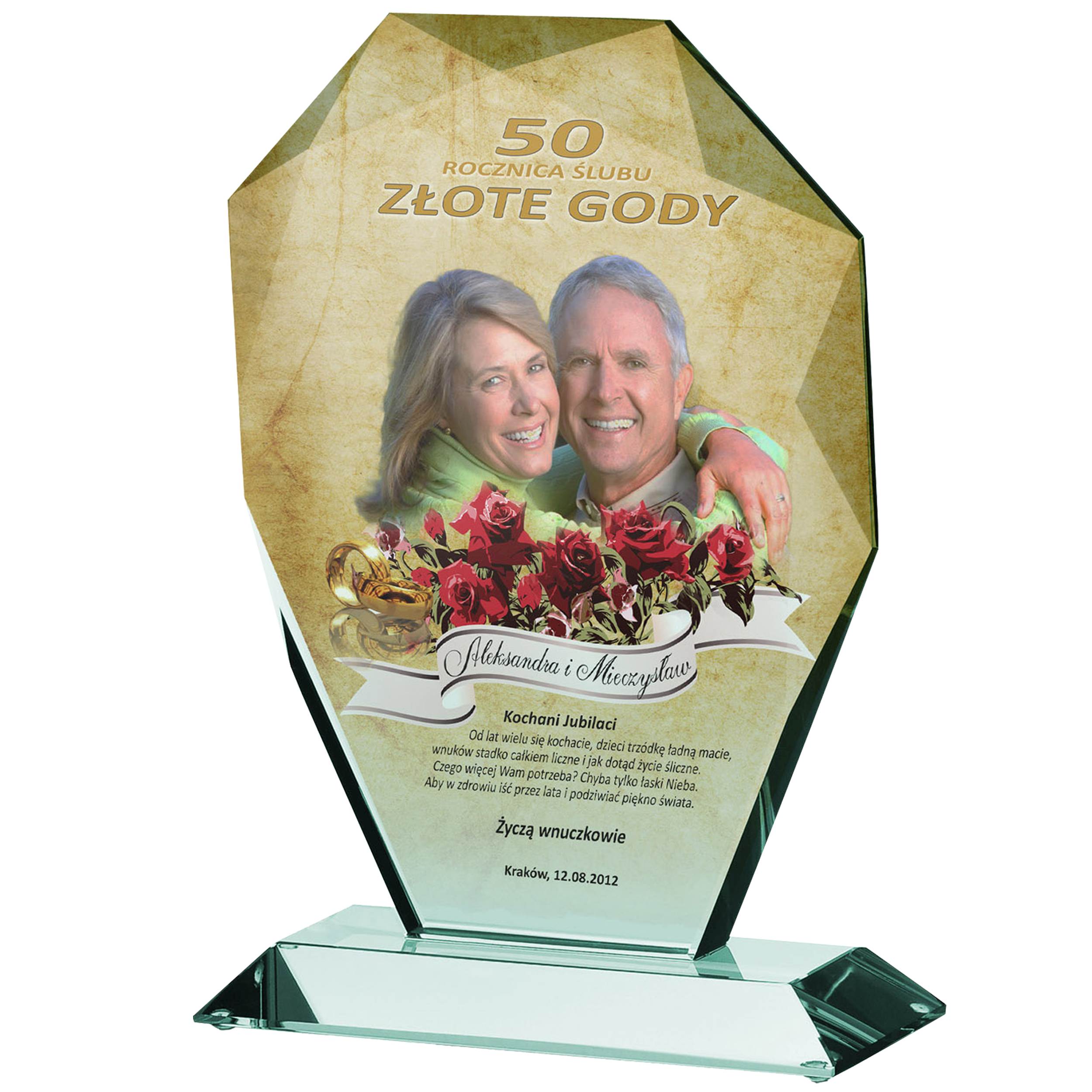 

Pamiątka Rocznicy Ślubu Złote Gody 50 Statuetka