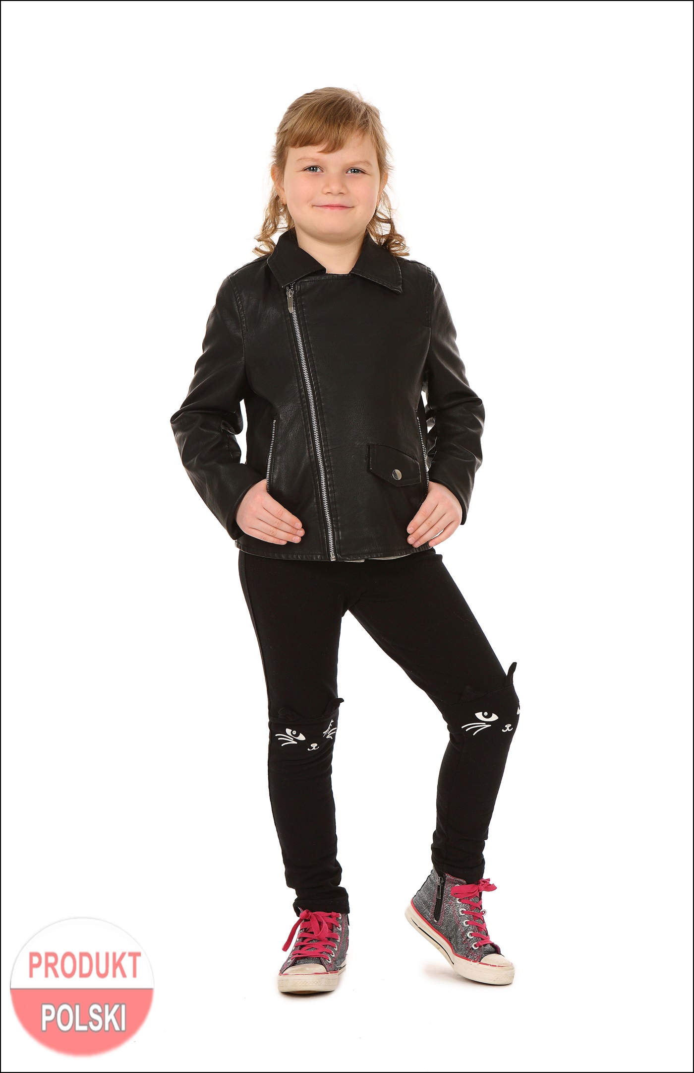 KOTY LEGGINSY SPODNIE BAWEŁNA 3D 158 cm Prod.PL Długość długie